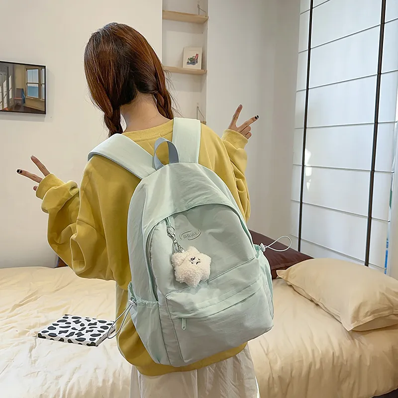 Yalu Nylon Backpack Regular Unisex Pink/Blue/Red/Yellow/Black-31