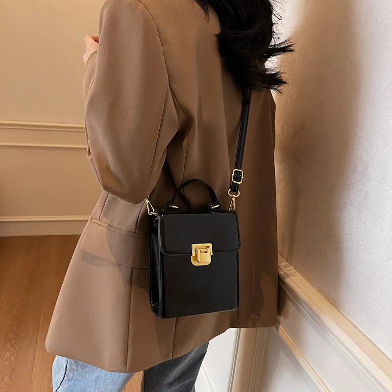 Yalu PU Crossbody Handbag Regular Women's Black/Ancora Red/Brown/Coffee-3