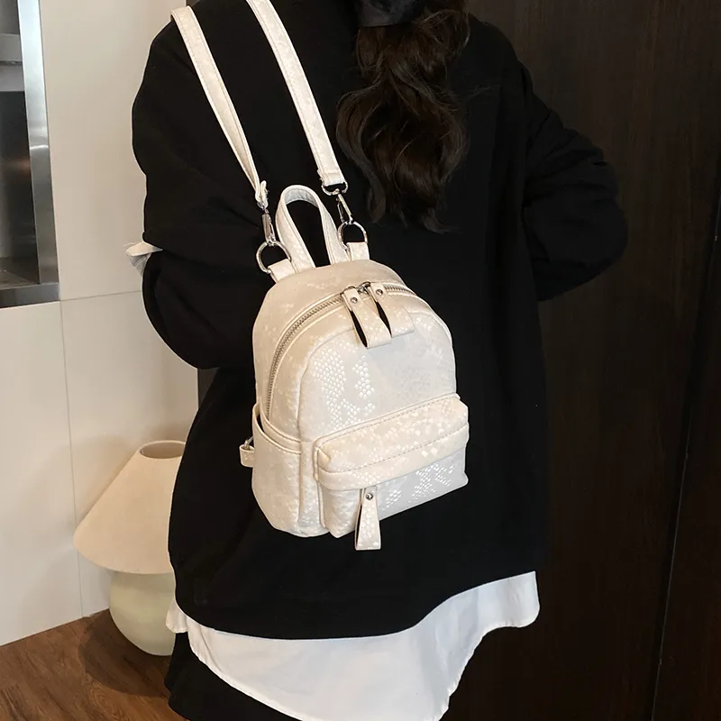 Yalu PU Backpack Regular Women's Black/Silver/Purple/White-21