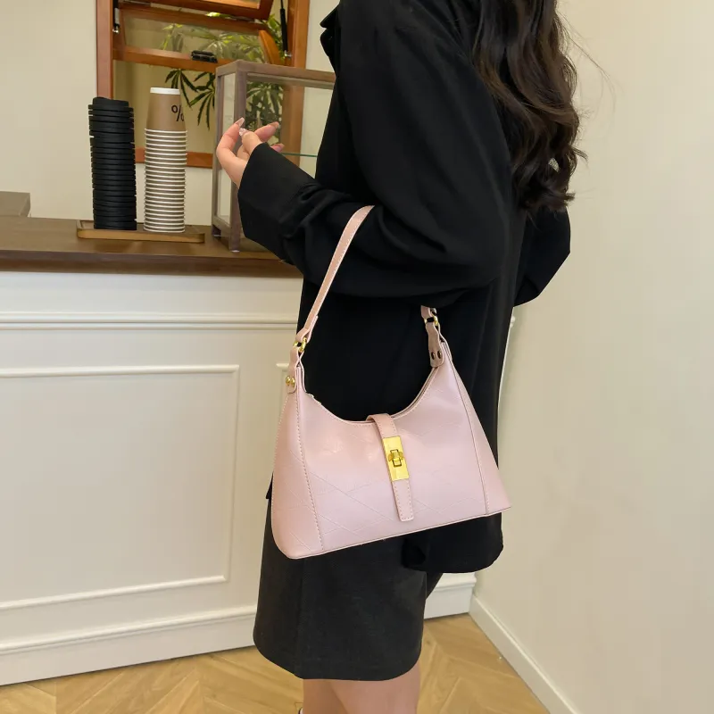 Yalu PU One Shoulder Handbag Crossbody Bag Regular Women's White/Pink/Green/Khaki/Black/Dark Khaki-12