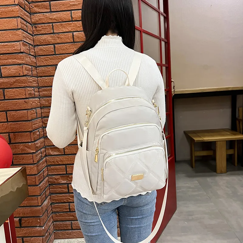 Yalu Oxford Backpack Regular Women's Silver/Black/Pink/Violet/Apricot-26