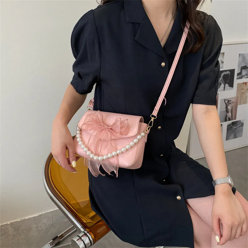 Yalu PU Shoulder Bag Women's White/Black/Blue/Pink-13