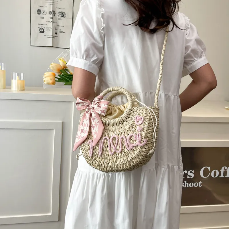 Yalu Woven Handbag Women's Orange/Yellow/Pink/Blue-17