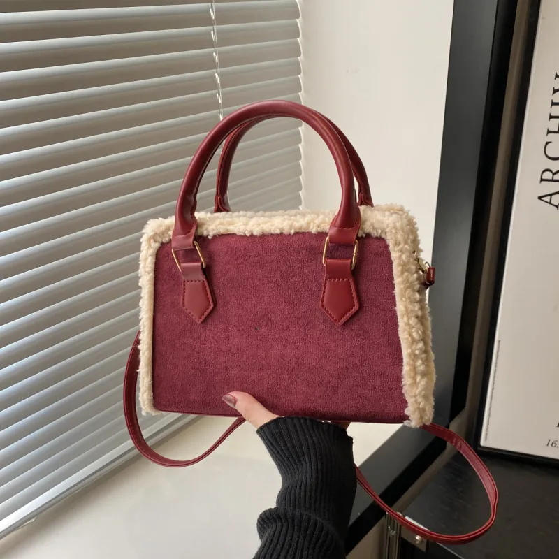 Yalu Velour Handbags Shoulder Bag Crossbody Bag Regular Women's Coffee/Brown/Black/Red-23