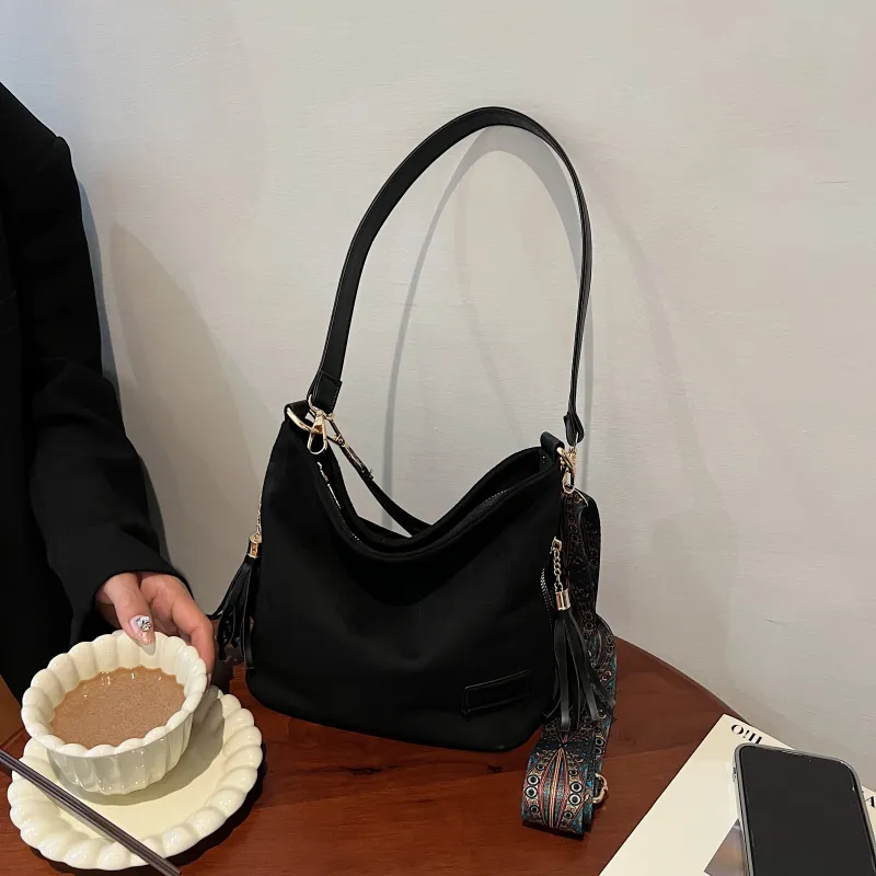 Yalu Suede Shoulder Bag Handbag Crossbody Bag Regular Women's Khaki/Brown/Black/Coffee-15