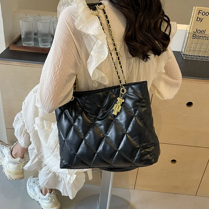 Yalu PU Shoulder Bag Women's Black/Ecru-3