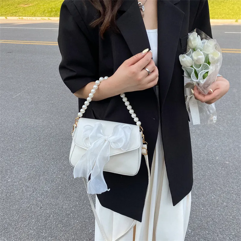 Yalu PU Shoulder Bag Women's White/Black/Blue/Pink-5
