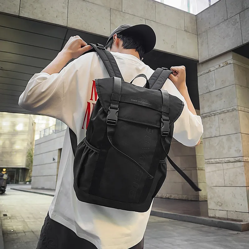 Yalu Nylon Backpack Unisex Light Grey/black/khaki-1