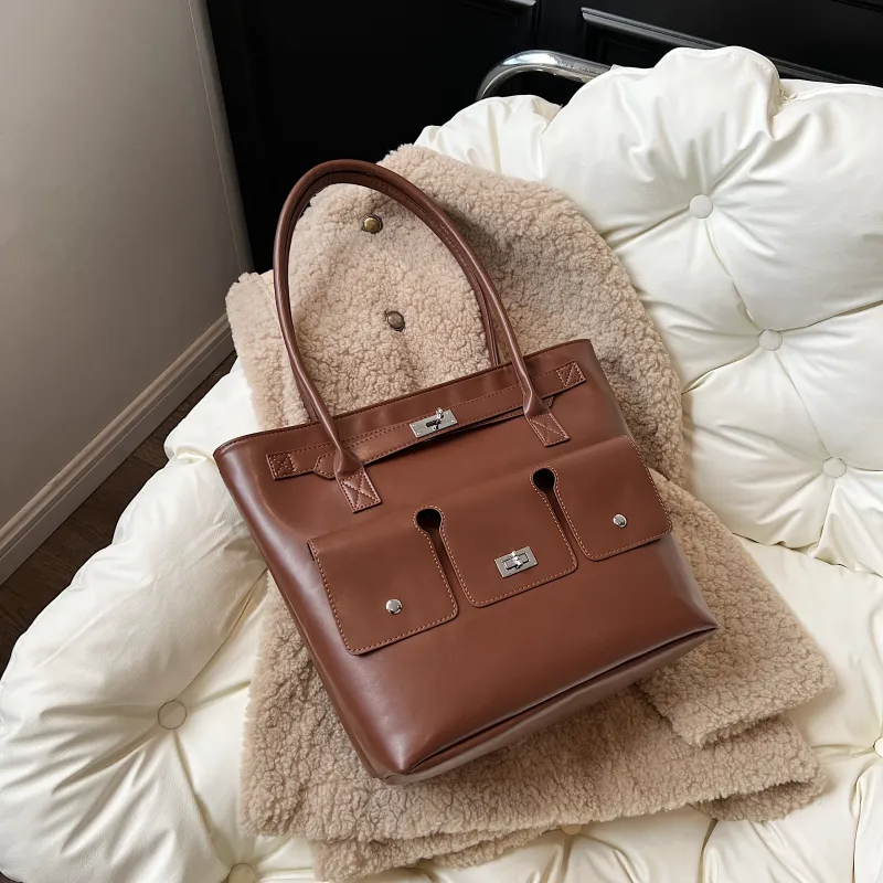 Yalu PU Shoulder Bag Handbag Regular Women's Brown/Black/Khaki-1