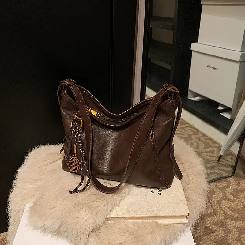 Yalu PU Shoulder Bag Small Size Large Size Women's Coffee/Black-1