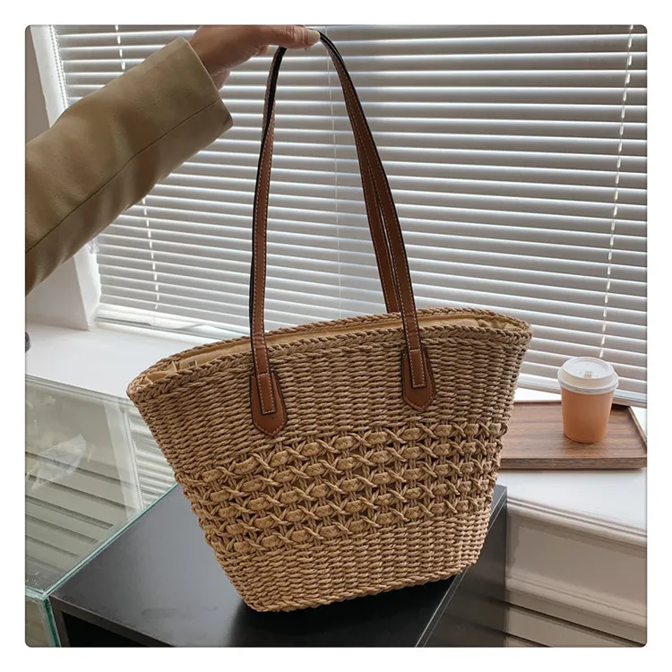 Yalu Woven Shoulder Bag Regular Women's Beige/Khaki-11