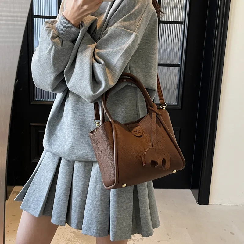 Yalu PU Handbag Women's Black/Ecru/Coffee/Brown/Khaki-16