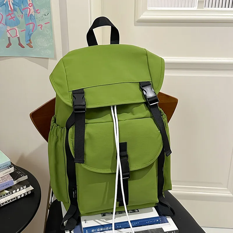 Yalu Nylon Backpack Regular Unisex Green/Khaki/Gray/Black-1