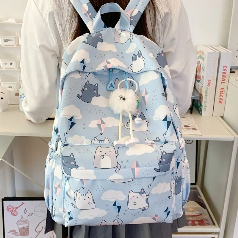 Yalu Nylon Fabric Backpack Regular Unisex Multicolor-17