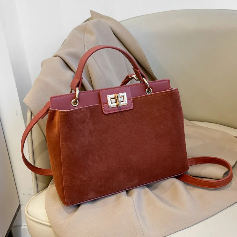 Yalu Flannelette Material Handbag, Crossbody Bag Regular Women's Brown/Burgundy/Coffee/Black-2