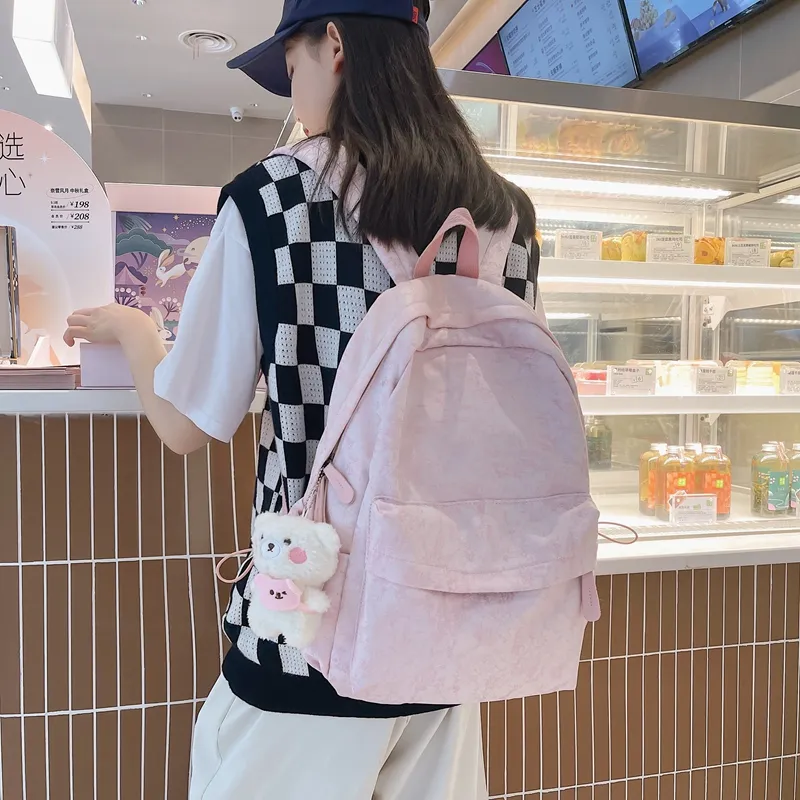 Yalu Nylon Backpack Unisex Purple/Blue/Pink-17