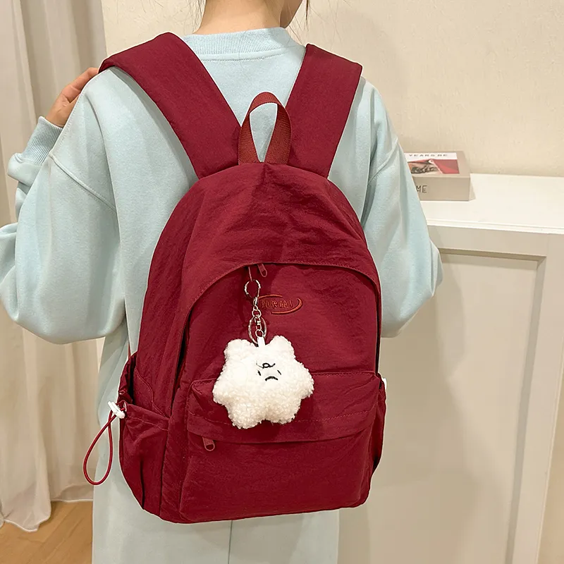 Yalu Nylon Backpack Regular Unisex Pink/Blue/Red/Yellow/Black-9