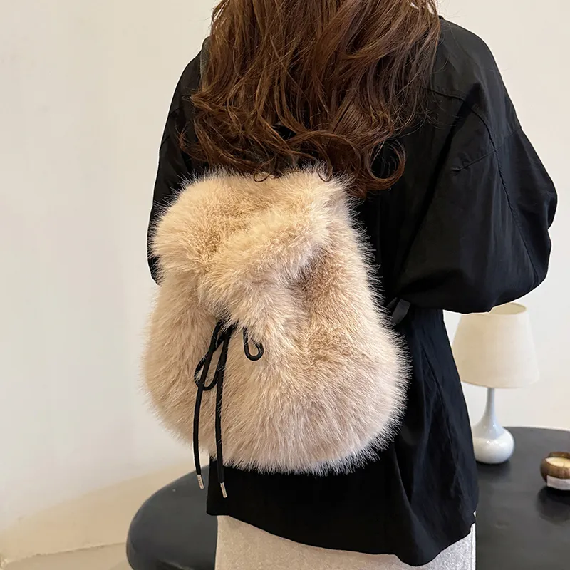 Yalu Plush Backpack Regular Women's Multicolor-3