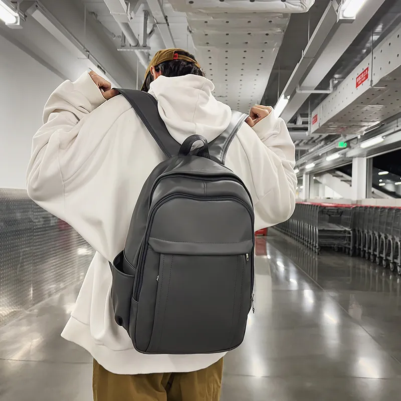 Yalu PU Backpack Men's Ecru/Gray/Black/Khaki-13