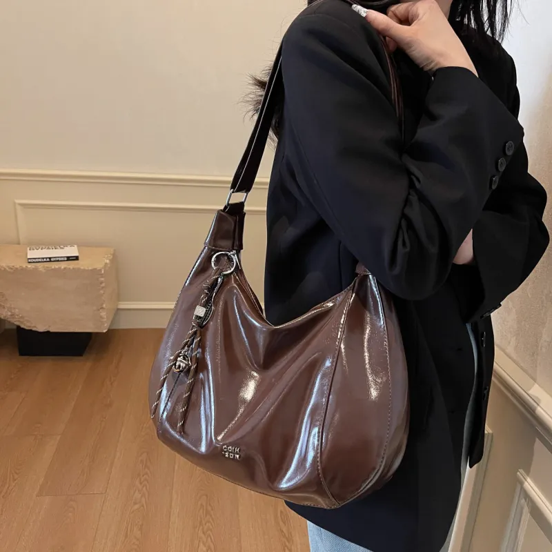 Yalu PU Soft Leather Shoulder Bag, Shoulder Bag Women's Black/Ecru/Pink/Coffee-16