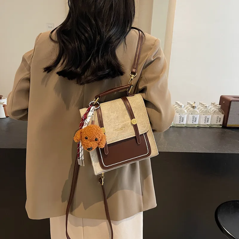 Yalu PU Backpack Regular Women's Yellow Brown/Ecru/Black/Coffee/Blue/Pink-9