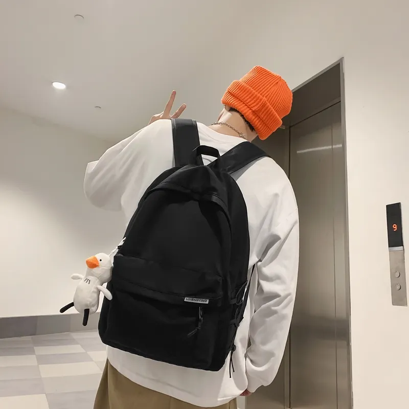 Yalu Nylon Backpack Regular Unisex White/Black-1