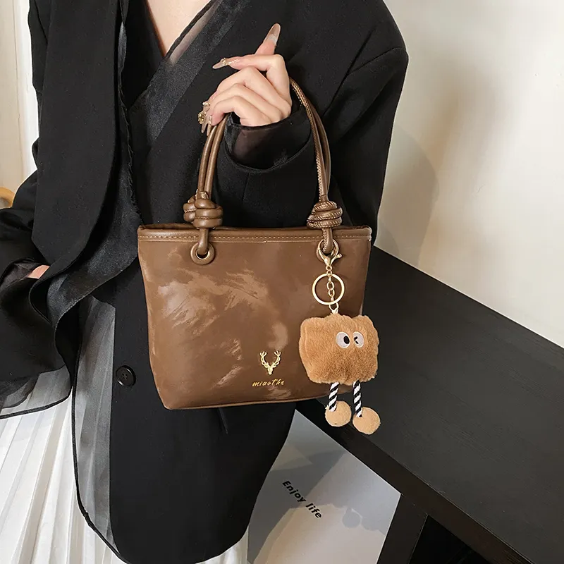 Yalu PU Tote Bag, Shopping Bag, Shoulder Bag, Handbag Regular Women's Black/Beige/Brown-16