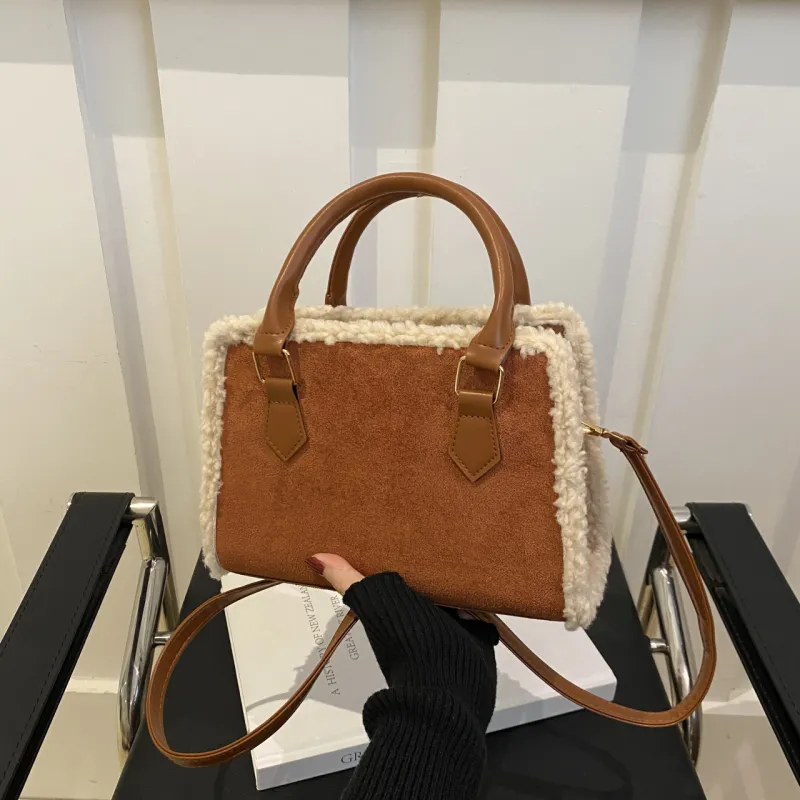 Yalu Velour Handbags Shoulder Bag Crossbody Bag Regular Women's Coffee/Brown/Black/Red-9