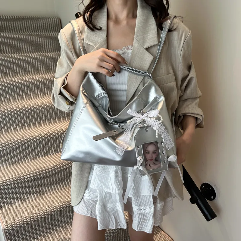 Yalu PU Backpack Regular Women's White/Blue/Black/Pink-15