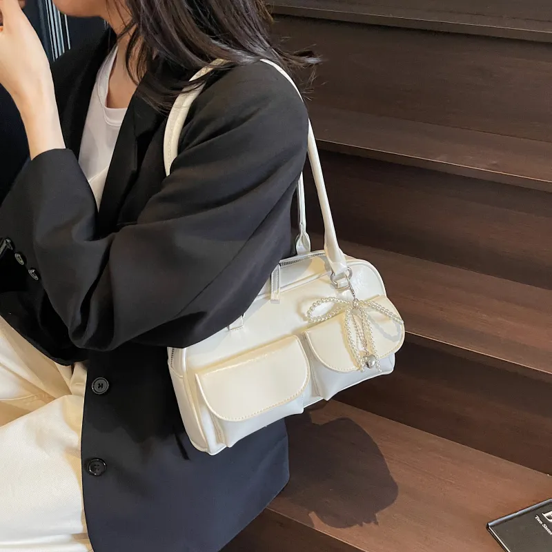 Yalu PU Shoulder Bag Women's Black/Red/Silver/White-22