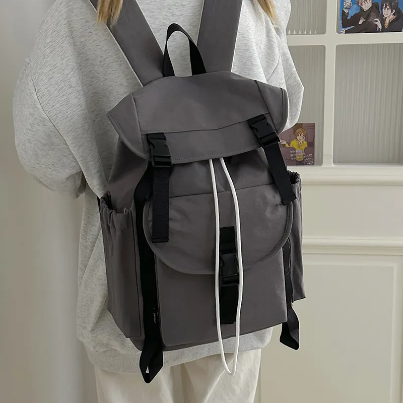 Yalu Nylon Backpack Regular Unisex Green/Khaki/Gray/Black-17