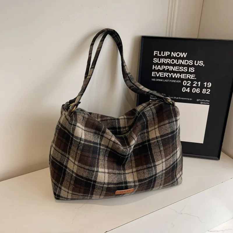 Yalu Canvas Canvas Bag Shoulder Bags Women's Black/Red/Coffee-3