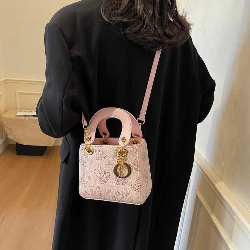 Yalu PU Lady Dior Crossbody Handbag Regular Women's Ecru/Black/Pink/Brown-19