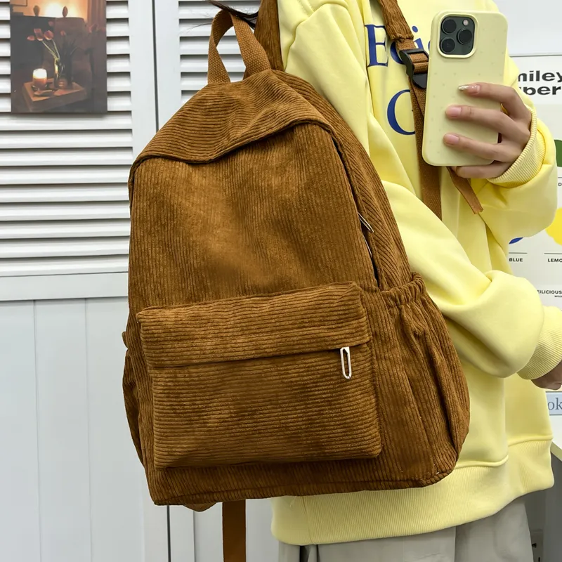 Yalu Corduroy Backpack Women's Multicolor-4