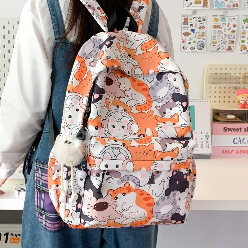 Yalu Nylon Fabric Backpack Regular Unisex Multicolor-8
