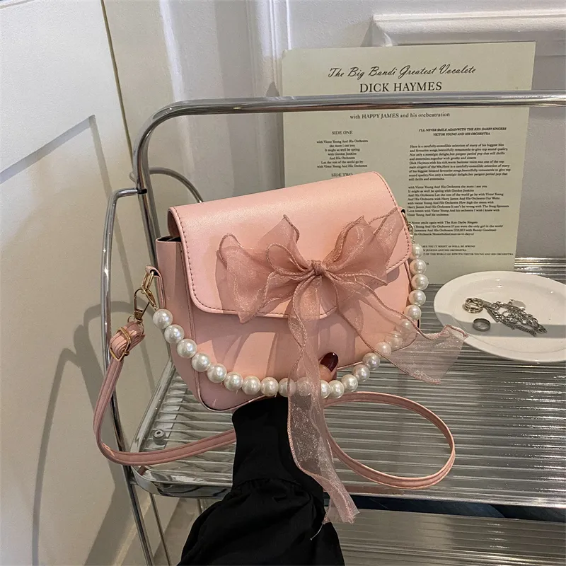 Yalu PU Shoulder Bag Women's White/Black/Blue/Pink-9