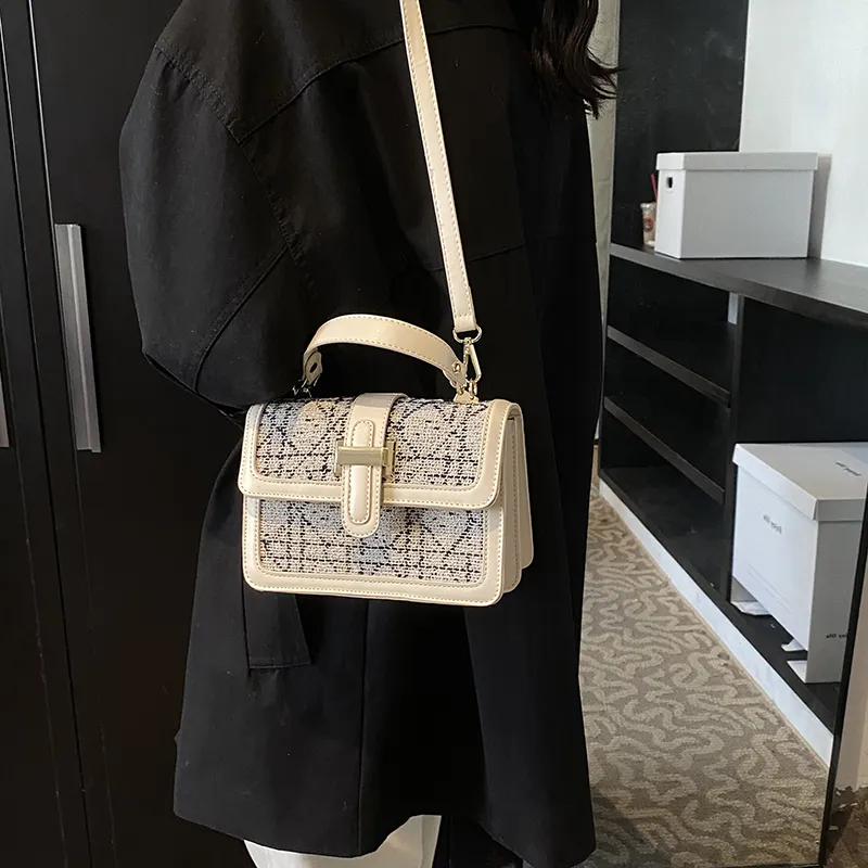 Yalu PU Shoulder Bag, Handbag Regular Women's Black/White-9