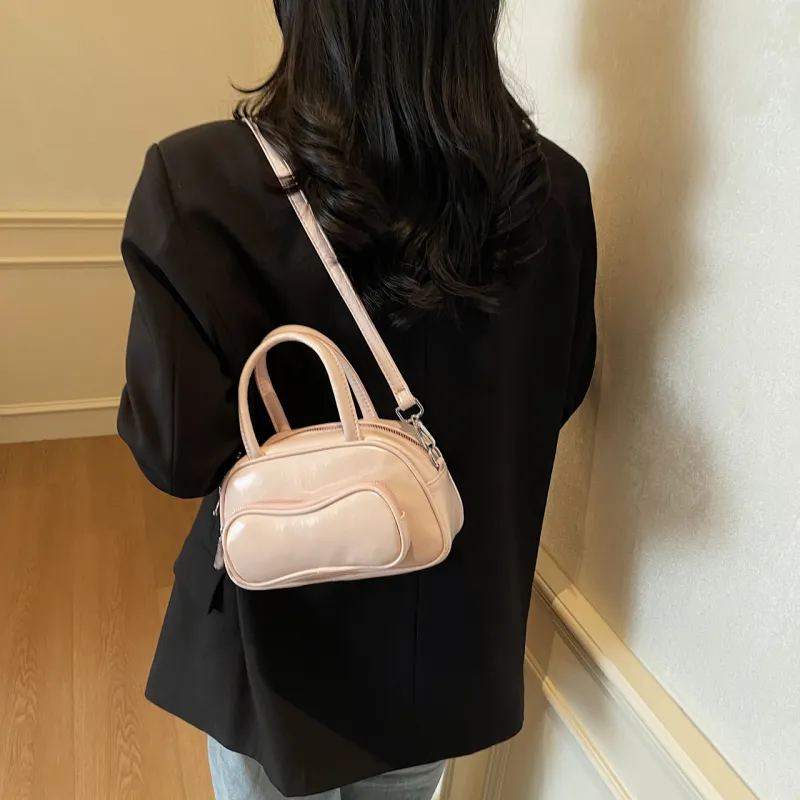 Yalu PU Shoulder Bag Crossbody Bag Handbag Regular Women's Black/Ecru/Burgundy/Blue/Pink-32