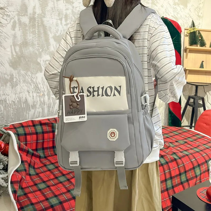 Yalu Nylon Backpack Regular Unisex Gray/Black/Red/Khaki-1