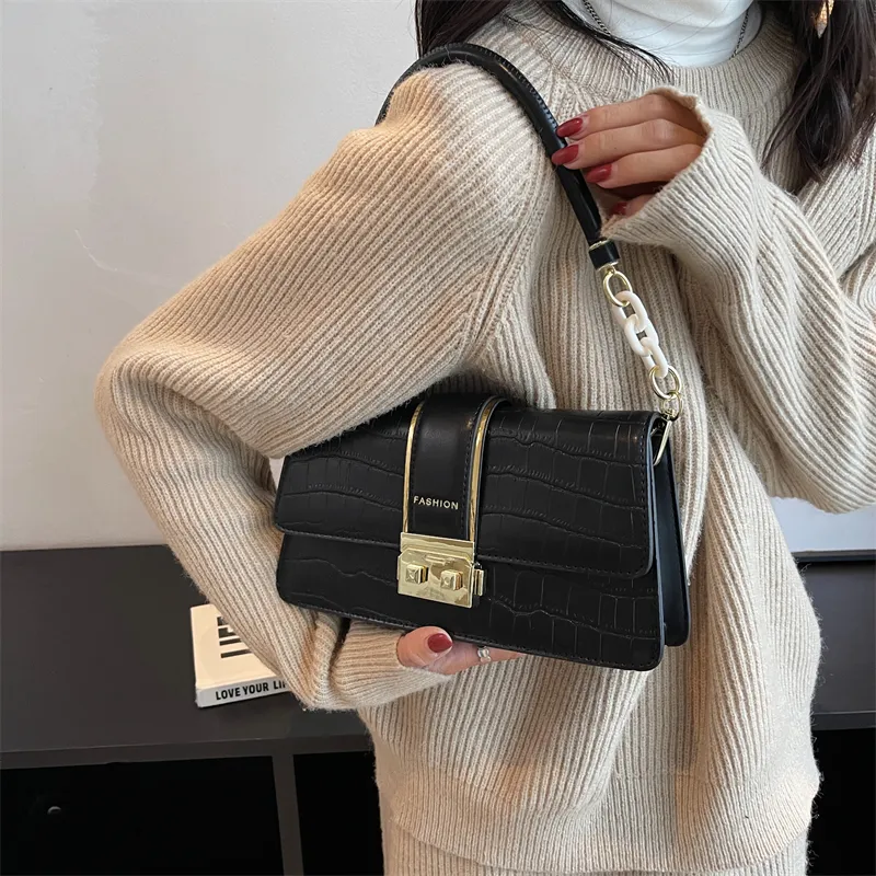 Yalu PU Handbag Regular Women's White/Black-10