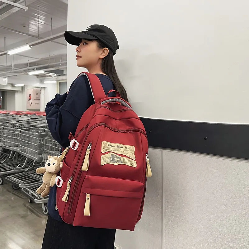 Yalu Nylon Backpack Regular Unisex Multicolor-19