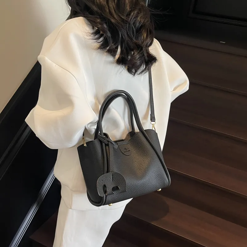 Yalu PU Handbag Women's Black/Ecru/Coffee/Brown/Khaki-4