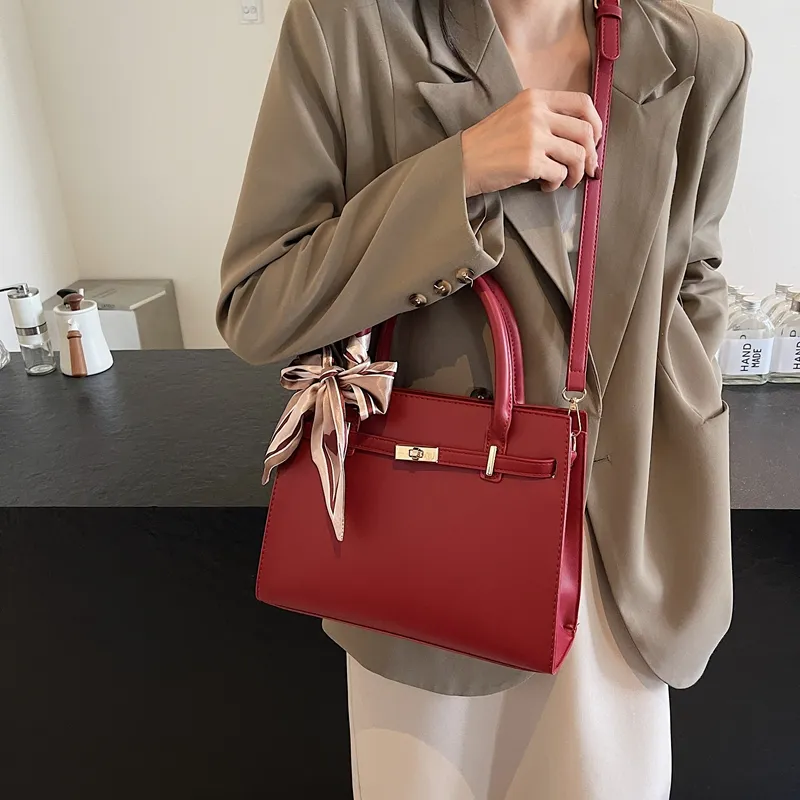 Yalu PU Handbag, Shoulder Bag, Crossbody Bag Regular Women's Black/Red-14