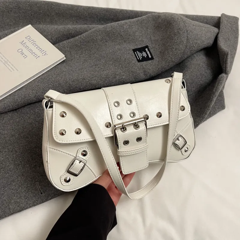 Yalu PU Shoulder Bag Women's White/Black/Red/Green/Brown-6