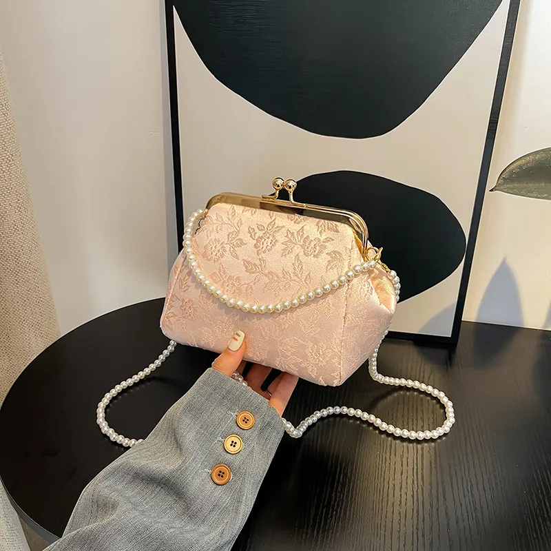 Yalu PU Shoulder Bag, Crossbody Bag, Handbag Women's White/Silver/Pink-13
