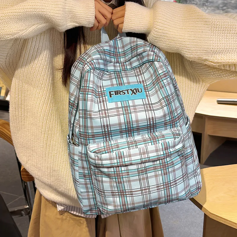 Yalu Nylon Backpack Unisex Red/Green/Blue-8