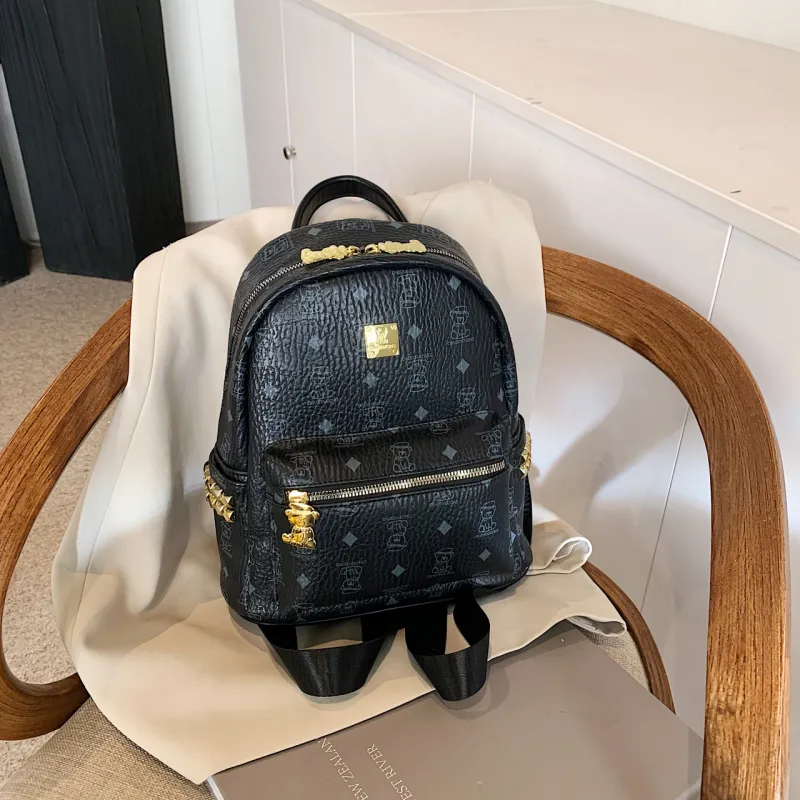 Yalu PU Backpack Tubas Women's Black/White/Brown/Pink-5