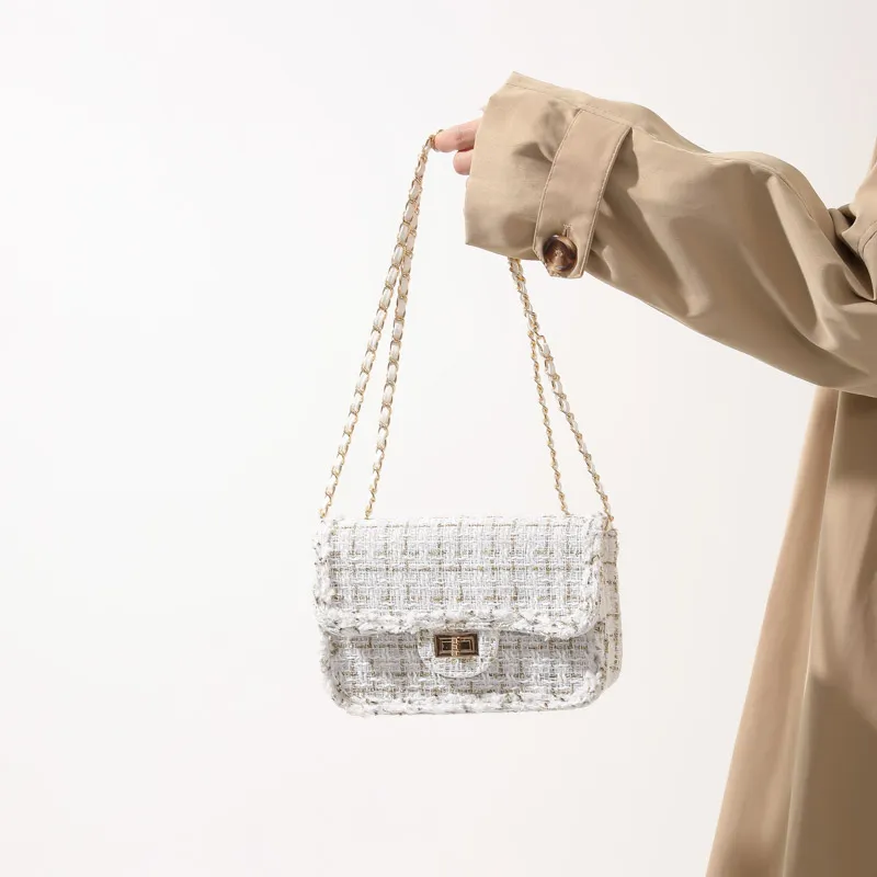 Yalu Woven Crossbody Bag, Shoulder Bag Women's White/Black-2