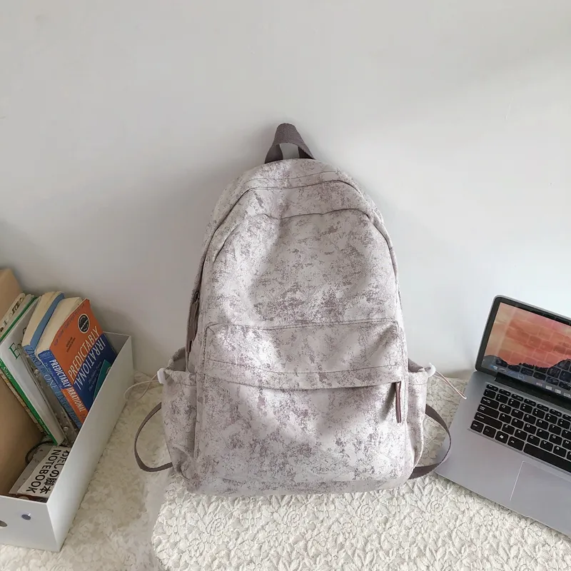 Yalu Nylon Backpack Unisex Purple/Blue/Pink-2