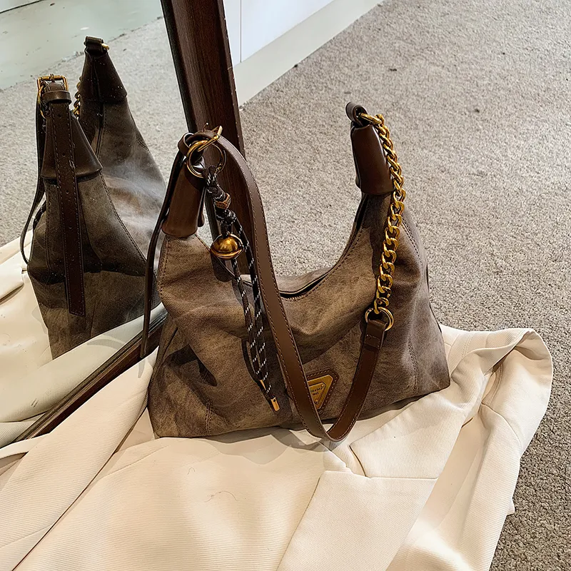 Yalu PU Shoulder Bag, Dumpling Bag Regular Women's Coffee/Brown/Blue-2
